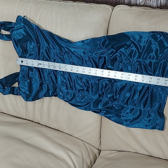 REPOSTED Love tease ruched satin mini dress with strap embellishment suze 5 - Picture 4 of 9